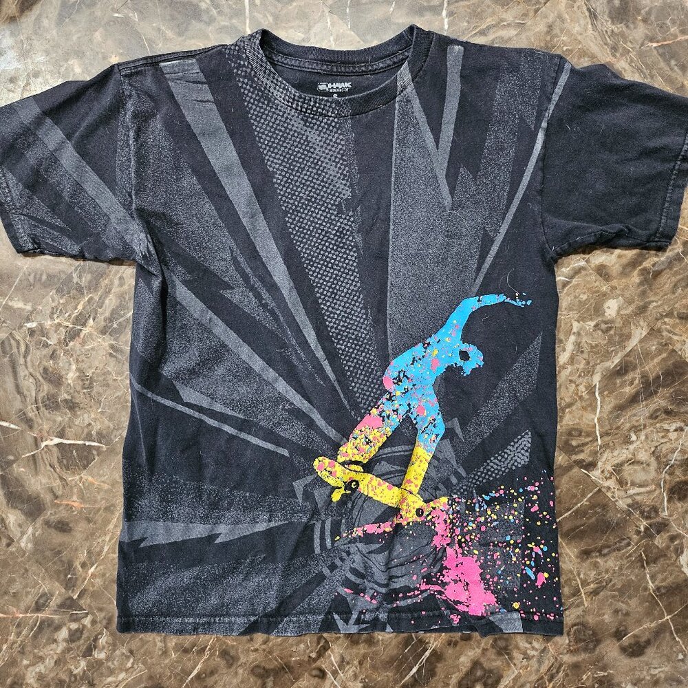 HAWK skater rainbow black t-shirt